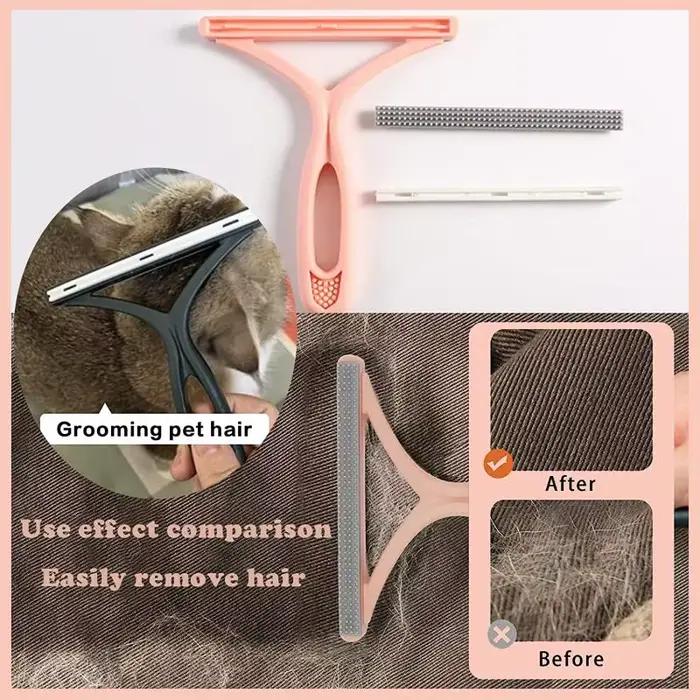2/1PC Silicone Double face dissolvant de poils d'animaux dissolvant de peluches outil de nettoyage r