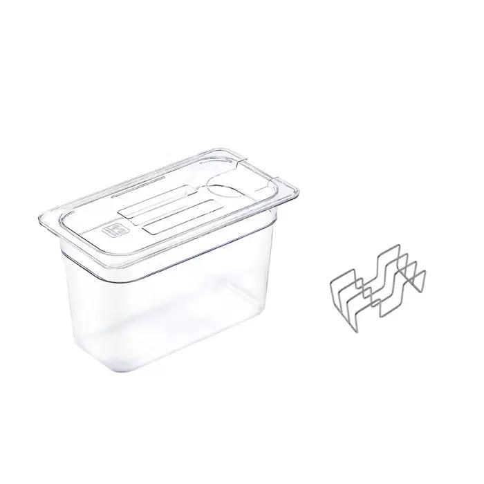 Conteneur Sous Vide Grande Capacité avec Grille, Réservoir Transparent Gradué pour Machine Sous Vide