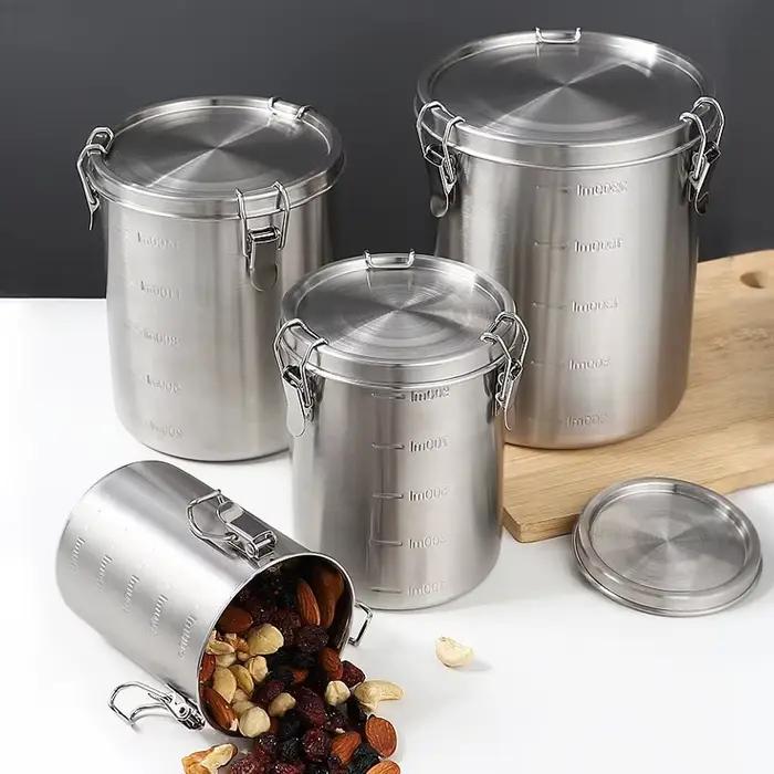 Pots hermétiques à thé, récipients hermétiques pour céréales entiers pour aliments, récipient scellé