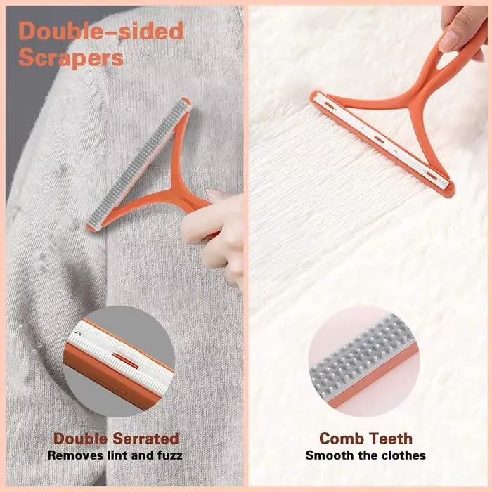 2/1PC Silicone Double face dissolvant de poils d'animaux dissolvant de peluches outil de nettoyage r