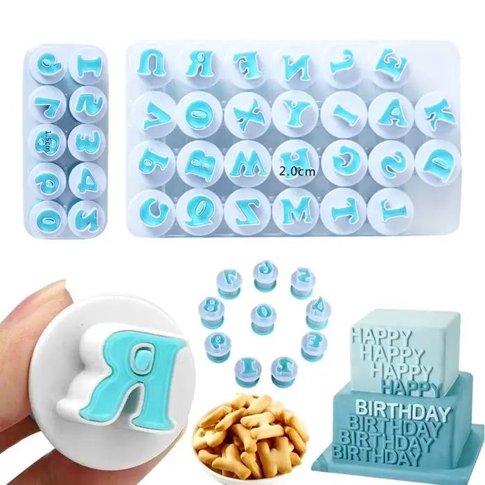 Moule à pâtisserie avec lettres, emporte-pièce fondant, 26 pièces, Alphabet supérieur et minuscule e