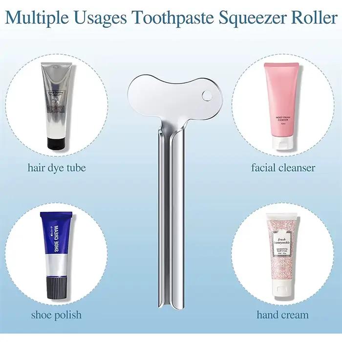 Presse-Tube de dentifrice en acier inoxydable, 1 à 6 pièces, clé en métal, pour salle de bains, tein