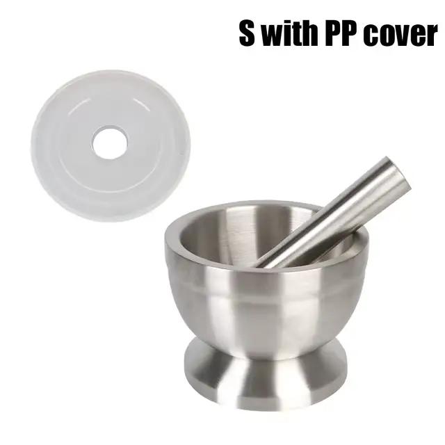 Ensemble de mortier et de pilon de cuisine, broyeur à épices en acier inoxydable, broyeur de pilules