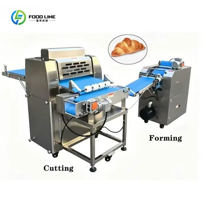 Ligne de formage de croissants en acier inoxydable pour usage commercial, machine à fabriquer des cr
