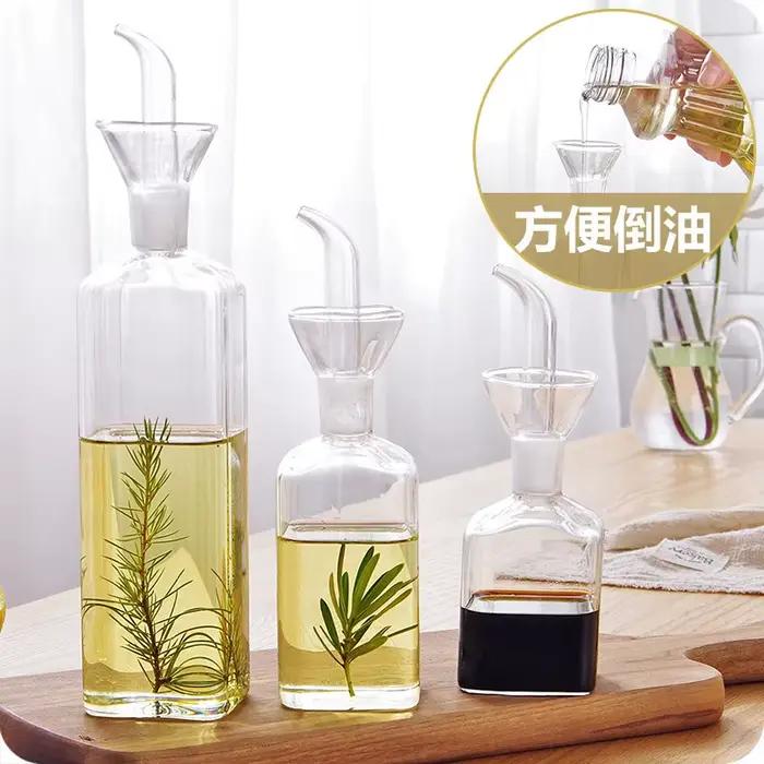 Pot d'huile en verre à haute teneur en Borosilicate, Pots d'huile et de vinaigre anti-fuite pour la