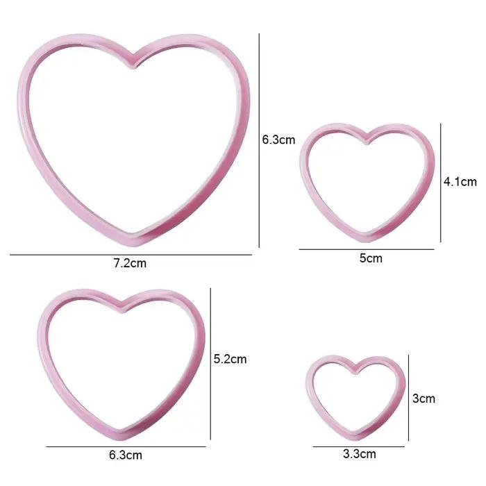 FAIS DU 4 pièces coeur emporte-pièce saint valentin amour forme Biscuit fabricant Fondant Cookie tim