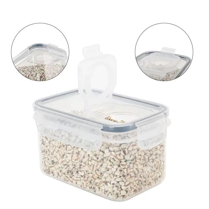 Boîte de stockage des aliments en plastique scellée, pots séchés pour céréales et bonbons avec couve