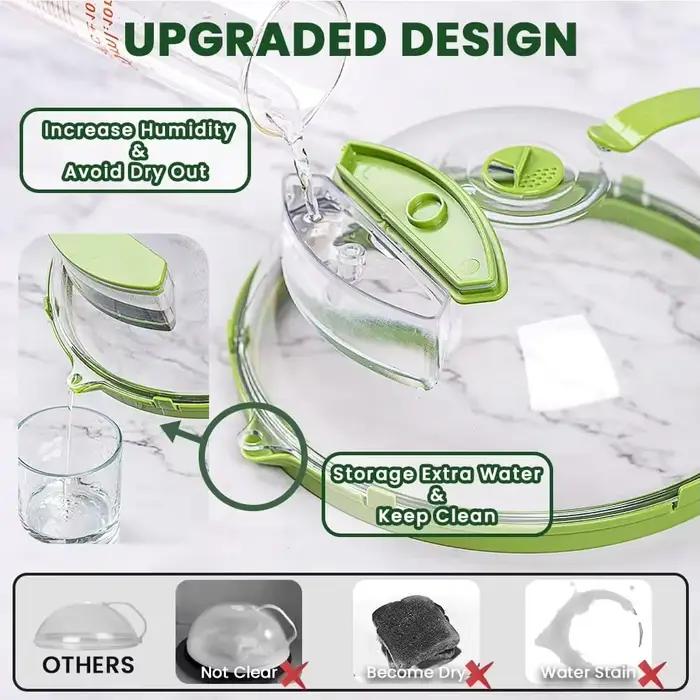 Couvercle transparent pour micro-ondes, avec cuiseur à vapeur et poignée, couvercle d'assiette de 10