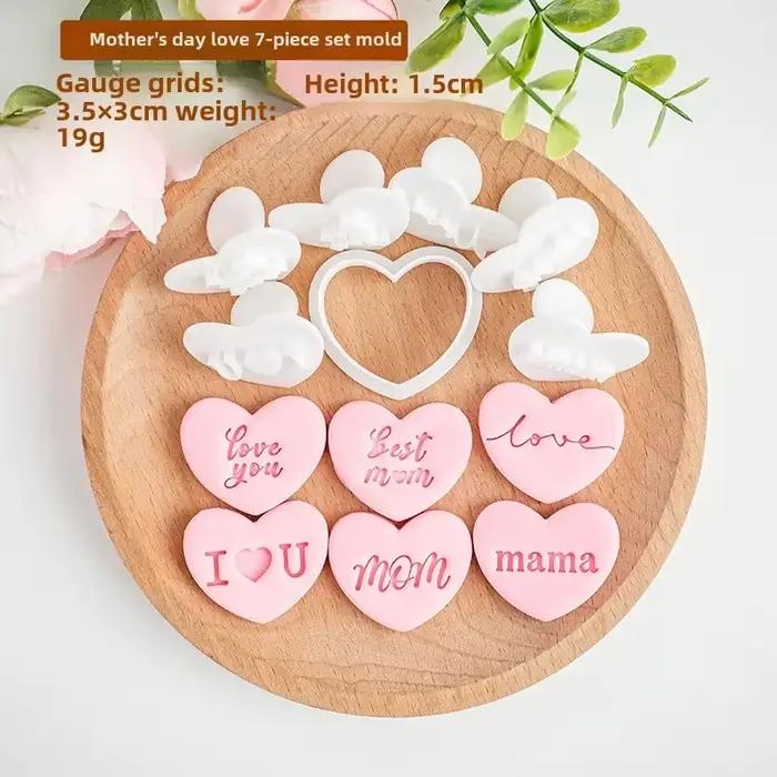1 ensemble joyeux fête des mères Cookie en relief moule t'aime meilleure maman maman Cookie Cutter m