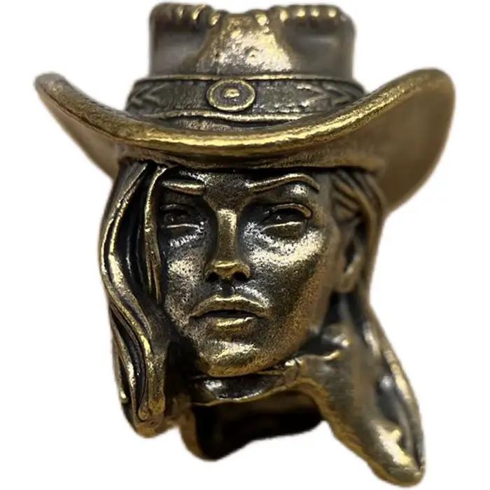 Perle de paracorde en laiton style cowgirl, accessoires DIY pour couteau, pendentifs tressés faits m