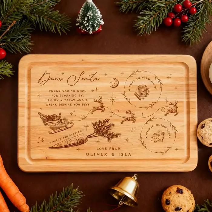 Planche à découper personnalisée pour réveillon de noël