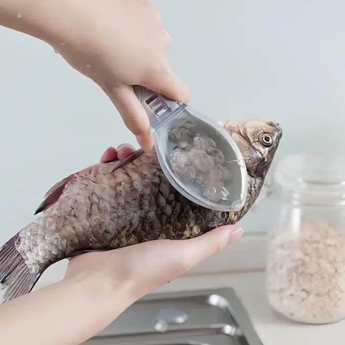 Écailleur de poisson rapide en plastique avec couvercle