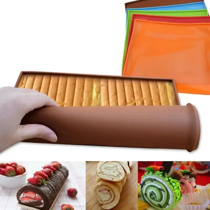 Tapis de cuisson en Silicone, moule à rouleau de gâteau, Macaron suisse, tapis de four antiadhésif, outils de pâtisserie, Gadgets de cuisine, accessoires