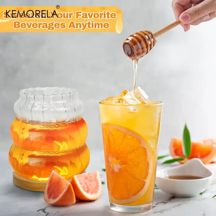 KEMORELA pot à miel avec cuillère et couvercle d'étanchéité pot