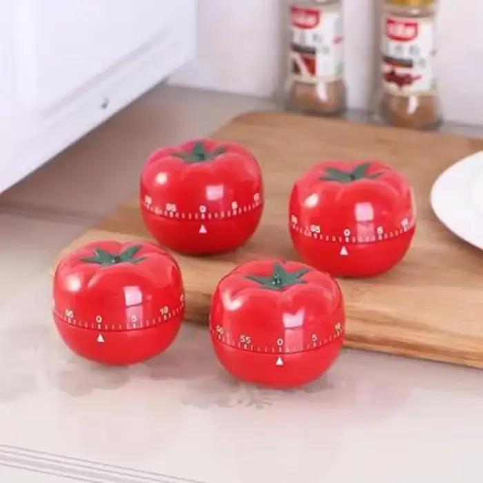 Minuterie de cuisine en forme de tomate rouge