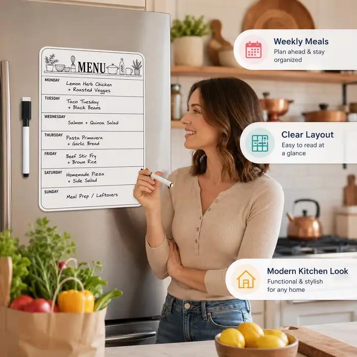 Autocollant de planification de menu pour réfrigérateur