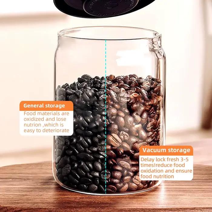 Bocal hermétique en verre scellé sous vide pour grains de café