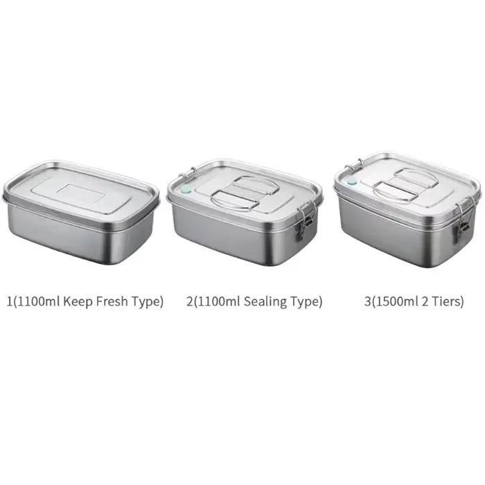 Boîte à déjeuner de rangement scellée à 2 couches en acier inoxydable