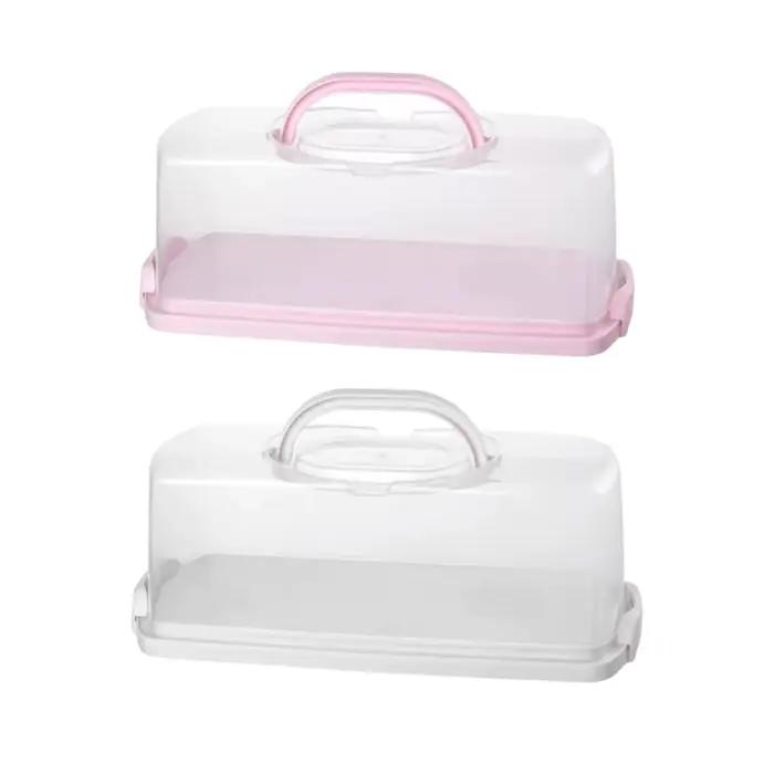 Boîte de rangement portable pour gâteaux avec couvercle transparent