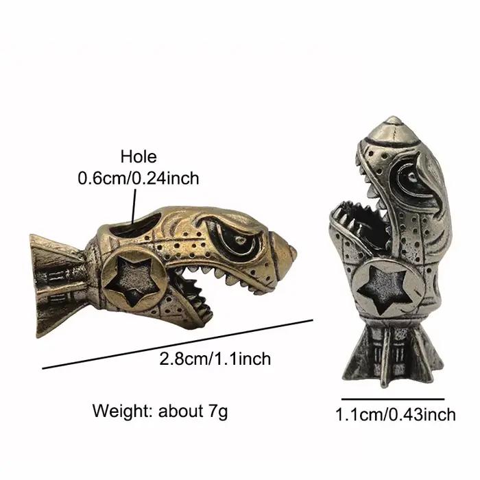 Tibin Missile couteau en laiton perle Punk EDC extérieur bricolage paracorde tissé lanière pendentif rétro parapluie corde Bracelets accessoires 