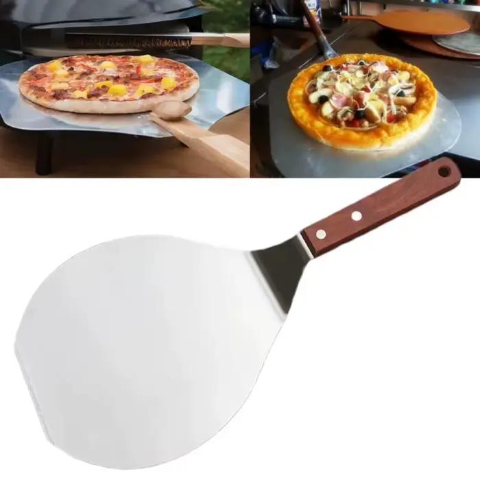 Pelle à Pizza en acier inoxydable, ascenseur de cuisine, spatule circulaire, palette à Pizza, trou de suspension, outil de cuisson, pelle à gâteaux, outil de Chef, vente en gros