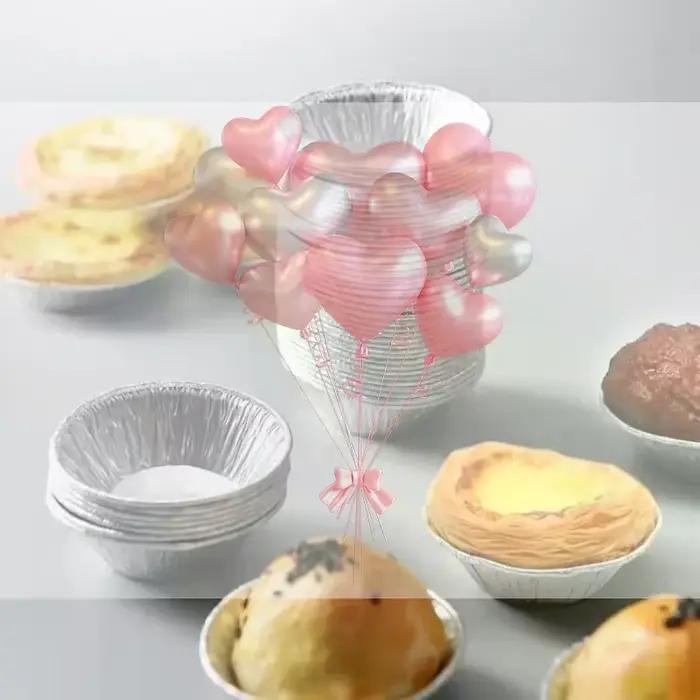 50/100 pièces Mini Pot tarte plaque de cuisson jetable cuisson tarte moules Cupcake Pan Pudding moule rond tasse de cuisson