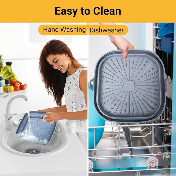 Accessoire de friteuse à Air XXL pour Cosori 5,5L 6,4L Cecotec 5,5L 6L Ninja 180 Silicone Reusable Square Dish