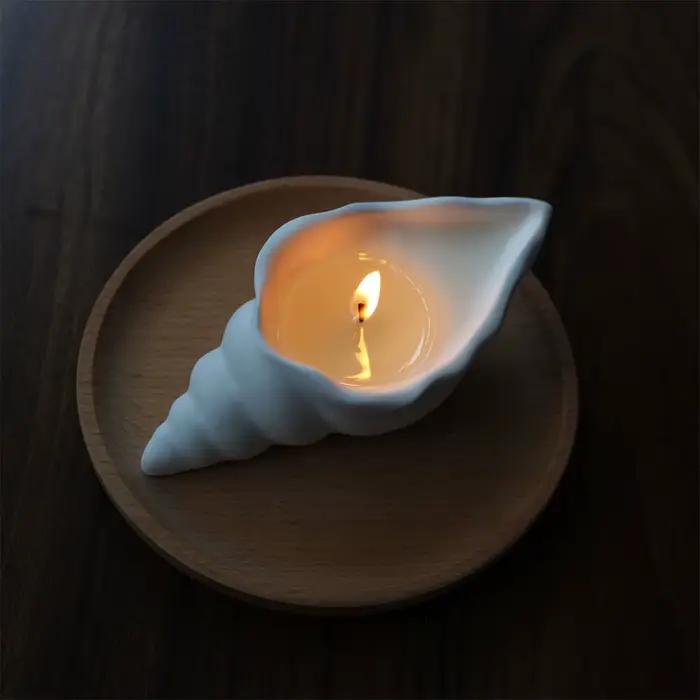 Moule de stockage en plâtre en forme d'étoile de mer, bol de conque de pétoncle, moule de vase à bougie, moules en silicone béton pour élection, résine xy bricolage