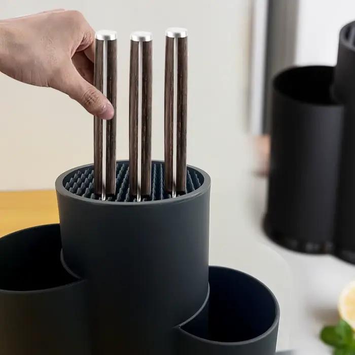Porte-couteau ustensiles multi-usages cuisine couverts stockage cylindre boîte de rangement étagère de rangement étagère pour couteaux