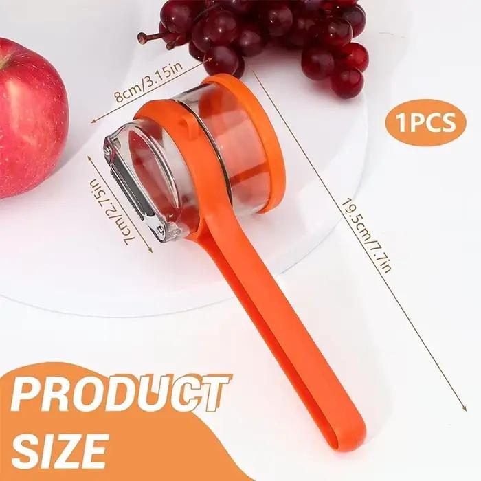 Couteau à éplucher les pommes de terre, éplucheur de légumes avec seau de rangement, couteau de rabotage de fruits multifonction, grattoir, Gadgets de cuisine