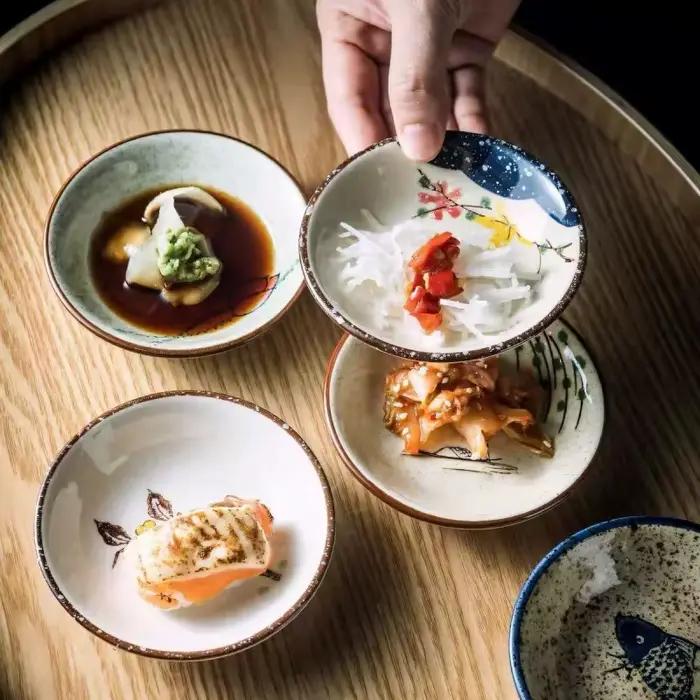 Lot de 5 assiettes à sauce et plats à collation de style japonais