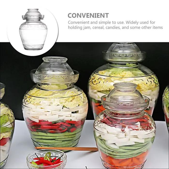 Bocal en verre hermétique pour fermentation de kimchi choucroute légumes grande capacité stockage alimentaire utilisation cuisine occaions spéciales cadeau