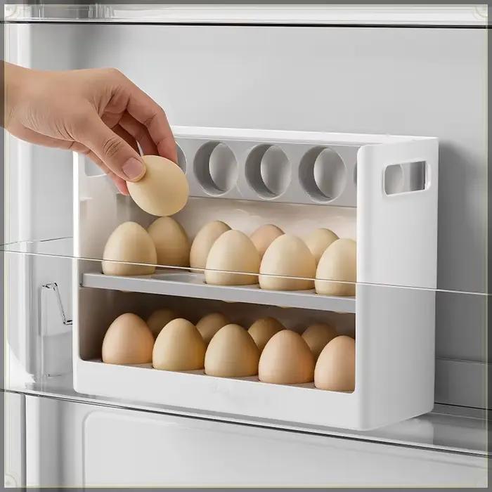 Boîte de rangement pour œufs en ABS de qualité alimentaire, pliable, grande capacité, pour garder les œufs frais, porte latérale du réfrigérateur, porte-œufs pour la cuisine domestique