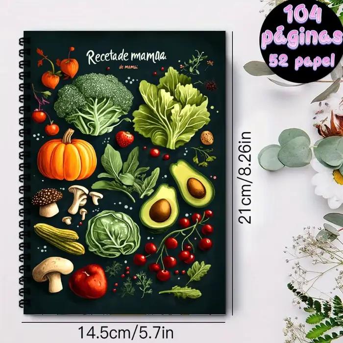 Carnet de recettes espagnol A5 reliure spirale livre de recettes légumes fruits pour cuisiniers amateurs et experts occaions familiales et cadeaux