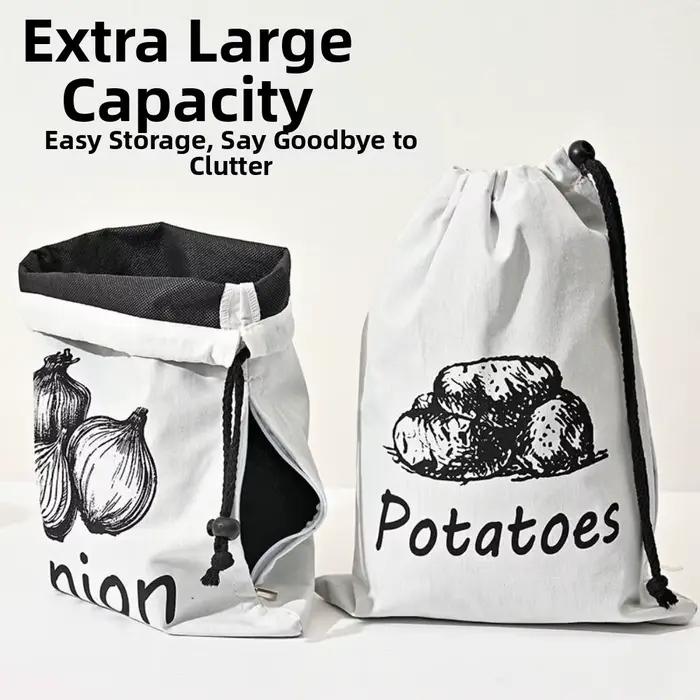 Sac de rangement portable et réutilisable pour oignons et pommes de terre