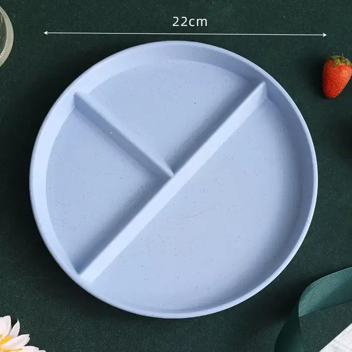 Assiette de petit-déjeuner divisée en 3 compartiments