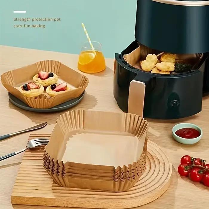 Feuilles antiadhésives doublées pour friteuse à air et four à micro-ondes 50 paquets papier cuisine saine sans graisse collante
