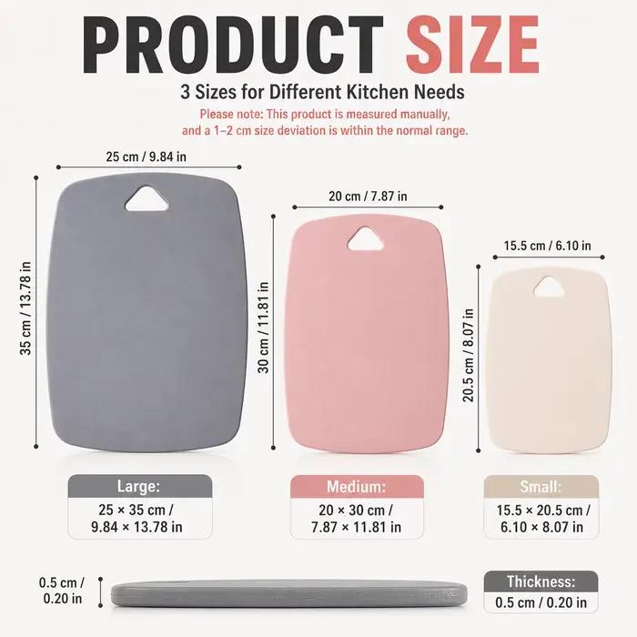 Ensemble de 3 planches à découper en plastique pour la cuisine
