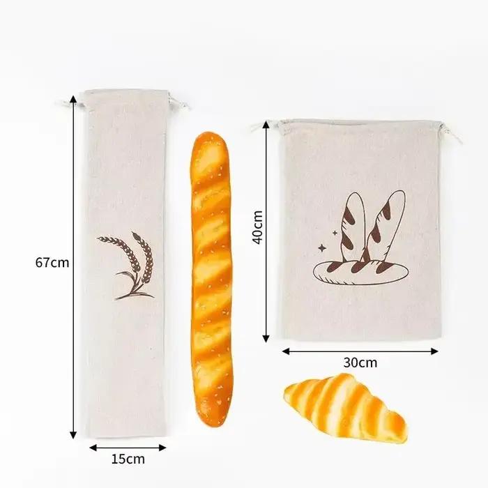 Sac à pain en lin réutilisable