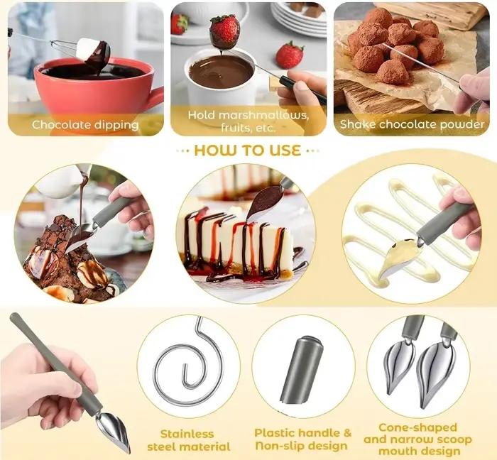 Offres spéciales dessin décoration cuillère bonbons outils de trempage chocolat