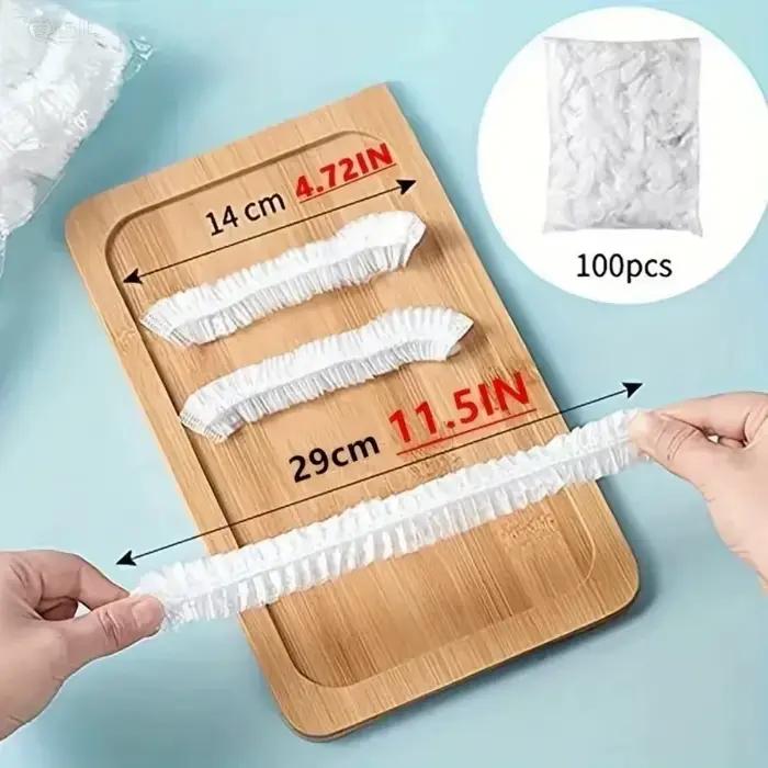 Film alimentaire jetable extensible et durable en plastique, pratique pour la conservation des aliments, 100/200 unités