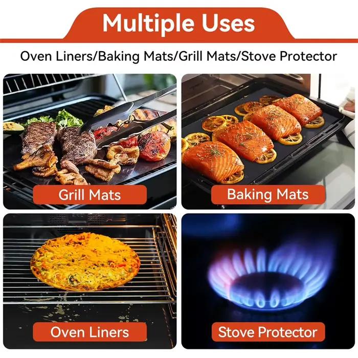 Doublures de four Teflon antiadhésives pour astronomie résistant à la chaleur, réutilisables et faciles à entretenir pour une cuisine sans soucis et sans déchets