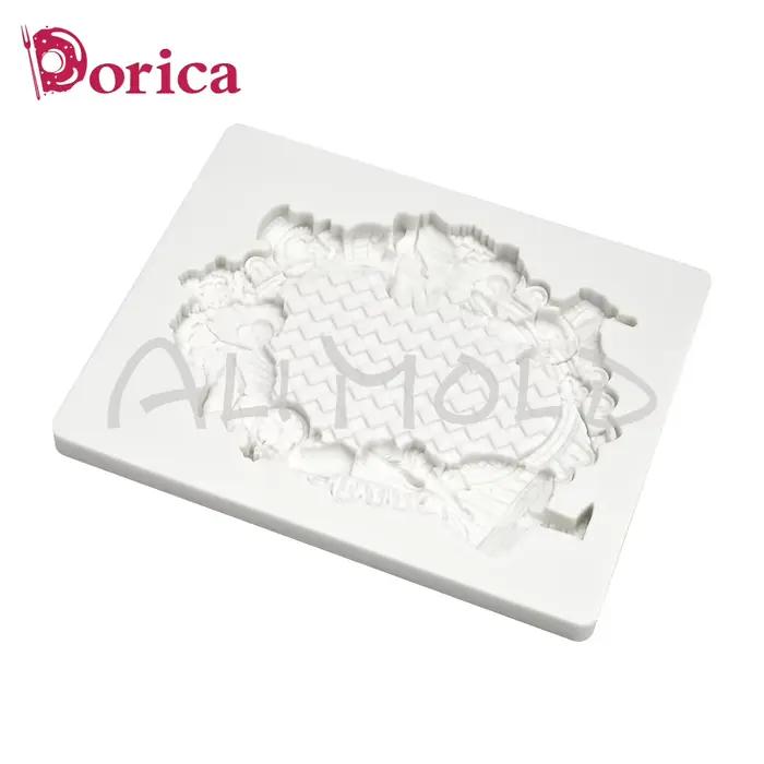 Moule à fondant en silicone princesse du pays des merveilles cadre relief pour gâteaux et décorations de pâtisserie烘焙蛋糕和装饰甜点用的硅胶模具,爱丽丝仙境公主框架浮雕糖果模具