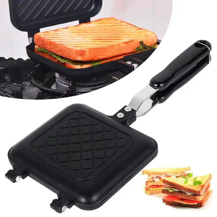 Machine à sandwich antiadhésive multifonctionnelle en acier inoxydable pour petits-déjeuners, gaufres, omelettes et pansements occasions quotidiennes et spéciales