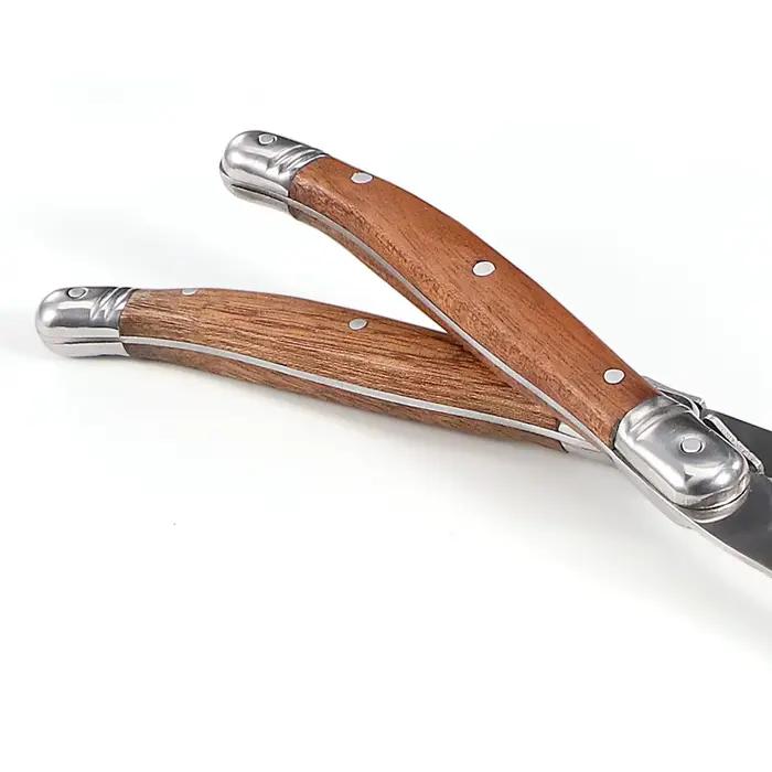 Jaswehome Laguiole manche en bois 6 pièces fourchette à dîner Collection fourchettes à Dessert en acier inoxydable