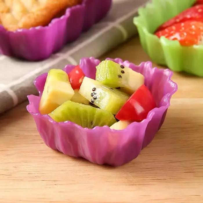 Feuille de cuisson en silicone en forme de cuir chevelu pour dessert Bento Cup