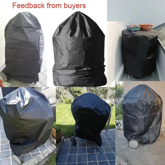 Housse de protection noire pour barbecue de 24,5 pouces, housse pour fumeur en dôme, manteau de gril d'extérieur, sur mesure disponible