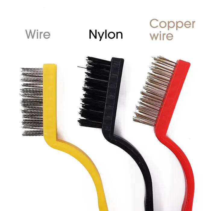 Brosses de nettoyage pour cuisinière à gaz en fil de cuivre acier inoxydable nylon kit de 3 pour nettoyage de cuisine salle de bains occasionnels hygiène durable
