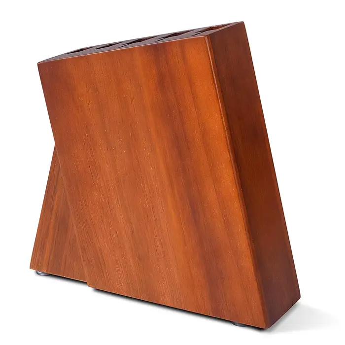 DASHWAY porte-couteau avec bloc de couteaux en bois d'acacia puissant sans couteaux trous de ciseaux accessoires de cuisine Design à cinq emplacements