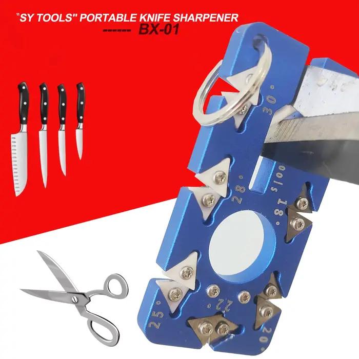 Aiguiseur de couteaux portable en aluminium anodisé avec 7 angles (15-30°)